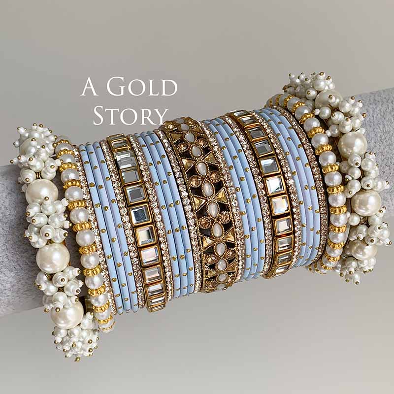 HADIYA BRIDAL BANGLES SET POWDER BLUE