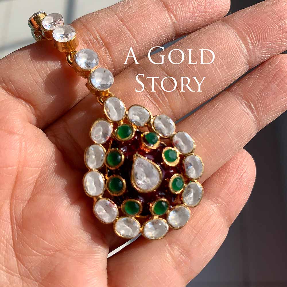 AADIMU CHOKER SET EMERALD GREEN