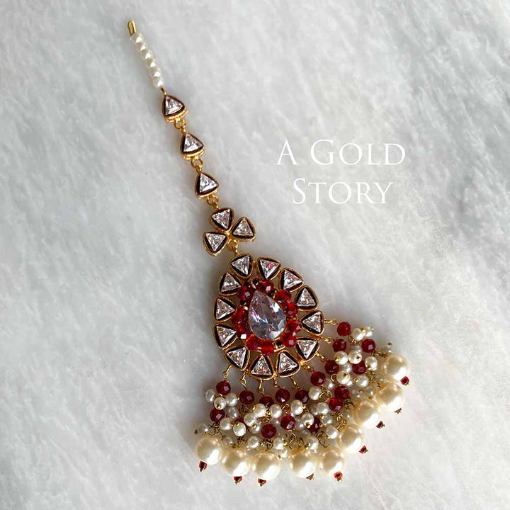 ANGNA BRIDAL SET EMERALD MAROON/ RED