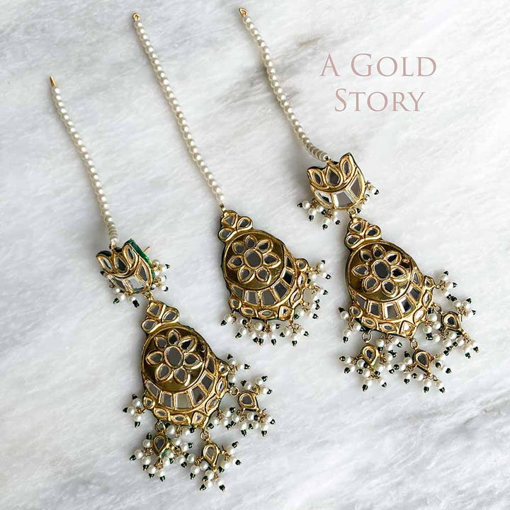 HUDA KUNDAN EARRINGS & TIKKA