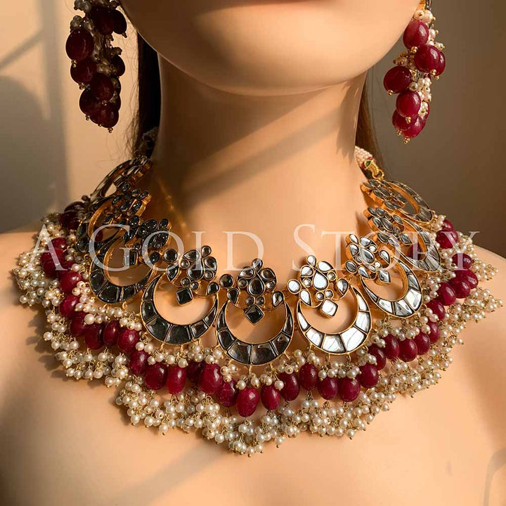 HAJRA BRIDAL KUNDAN SET MAROON