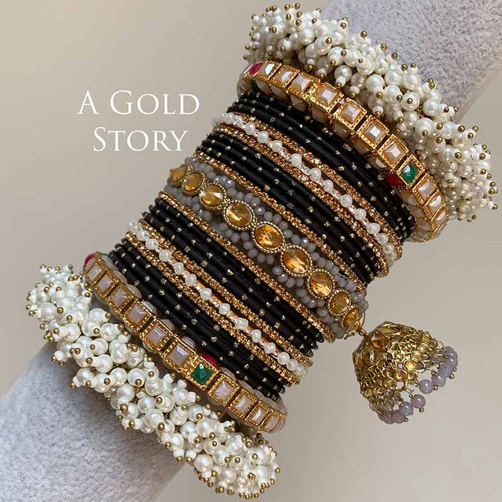 ANABIA BRIDAL BANGLES SET GRAY