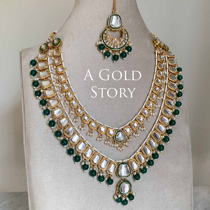 MEHAR MAALA SET EMERALD GREEN
