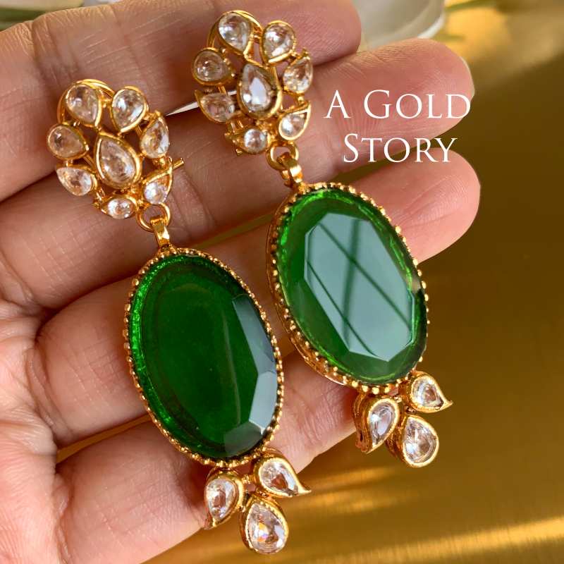 ABRISHAM EARRINGS EMERALD GREEN
