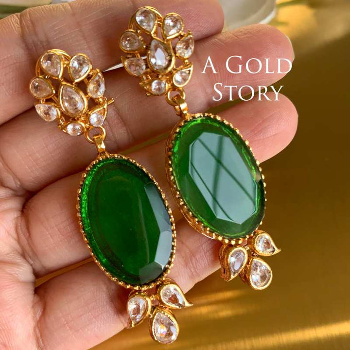 ABRISHAM EARRINGS EMERALD GREEN