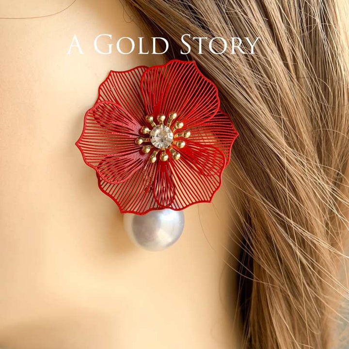 CLEMENTINE EARRINGS RED/ MAROON