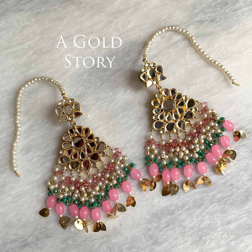 GAUHAR KUNDAN BRIDAL SET PINK