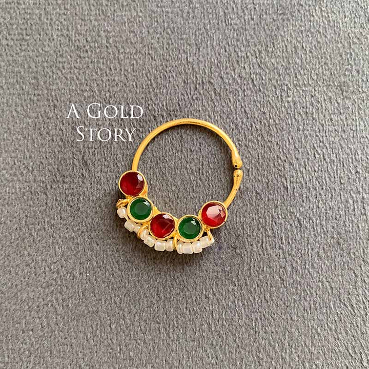 MASOOMA KUNDAN NOSERING GREEN AND RED