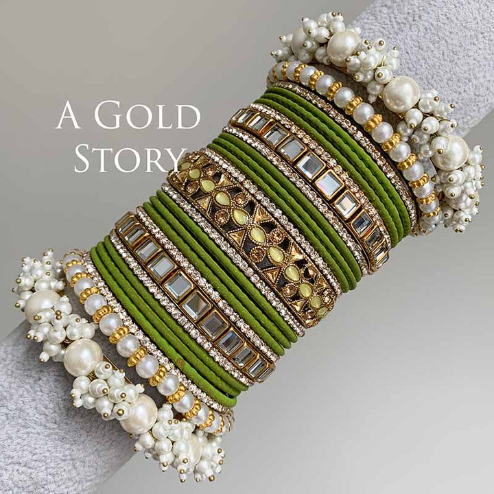 HADIYA BRIDAL BANGLES SET OLIVE GREEN