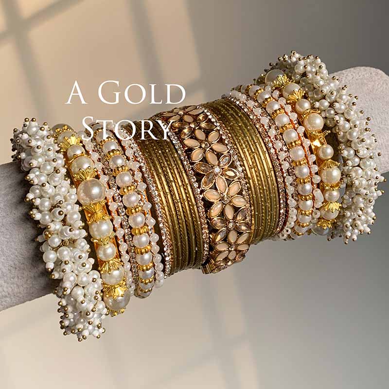 NAWAL BRIDAL BANGLES SET CHAMPAGNE