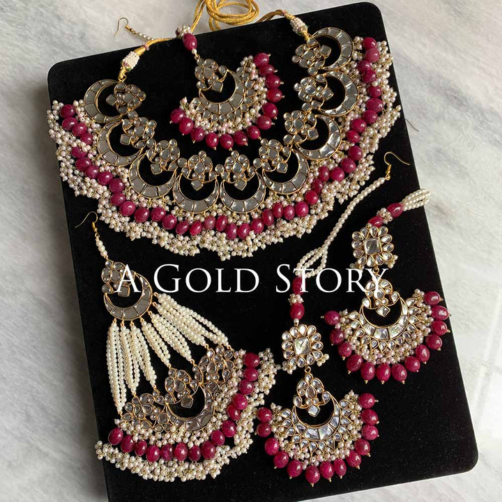HAJRA BRIDAL KUNDAN SET MAROON