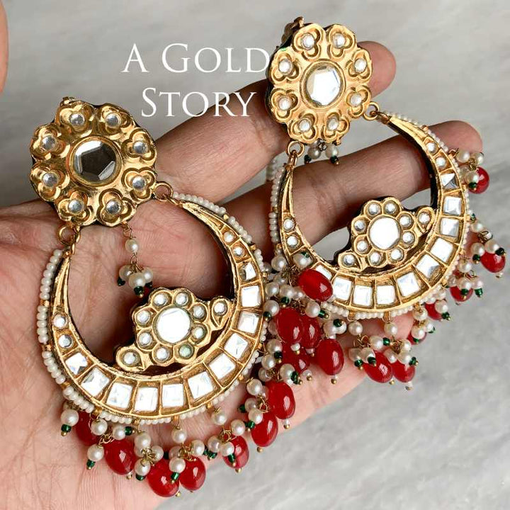 RUPA EARRINGS AND TIKKA RED