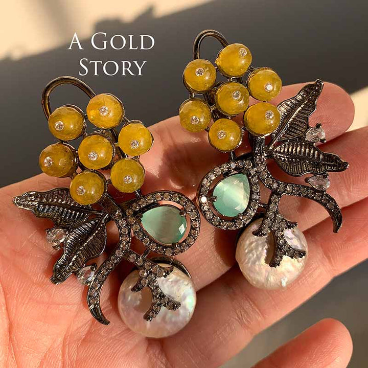 ISABELLA EARRINGS YELLOW/ CHAMPAGNE