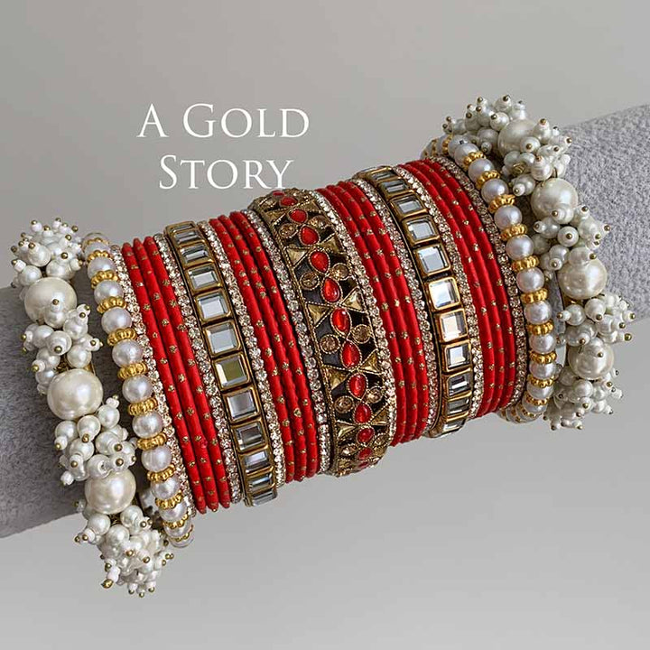 HADIYA BRIDAL BANGLES SET RED
