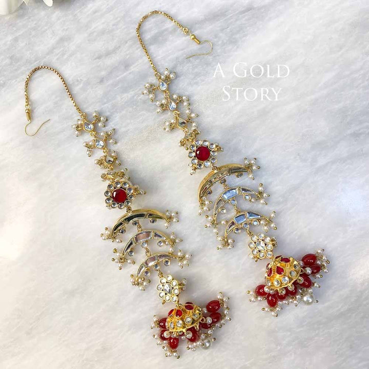 FALAK KUNDAN EARRINGS MAROON