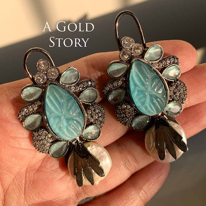 OLGA EARRINGS AQUA BLUE