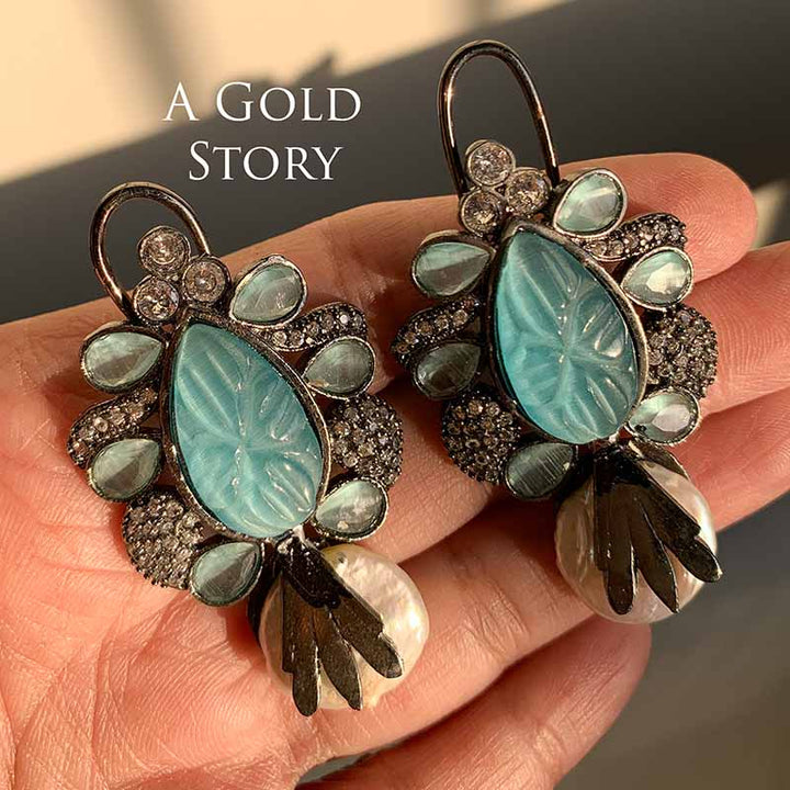 OLGA EARRINGS AQUA BLUE