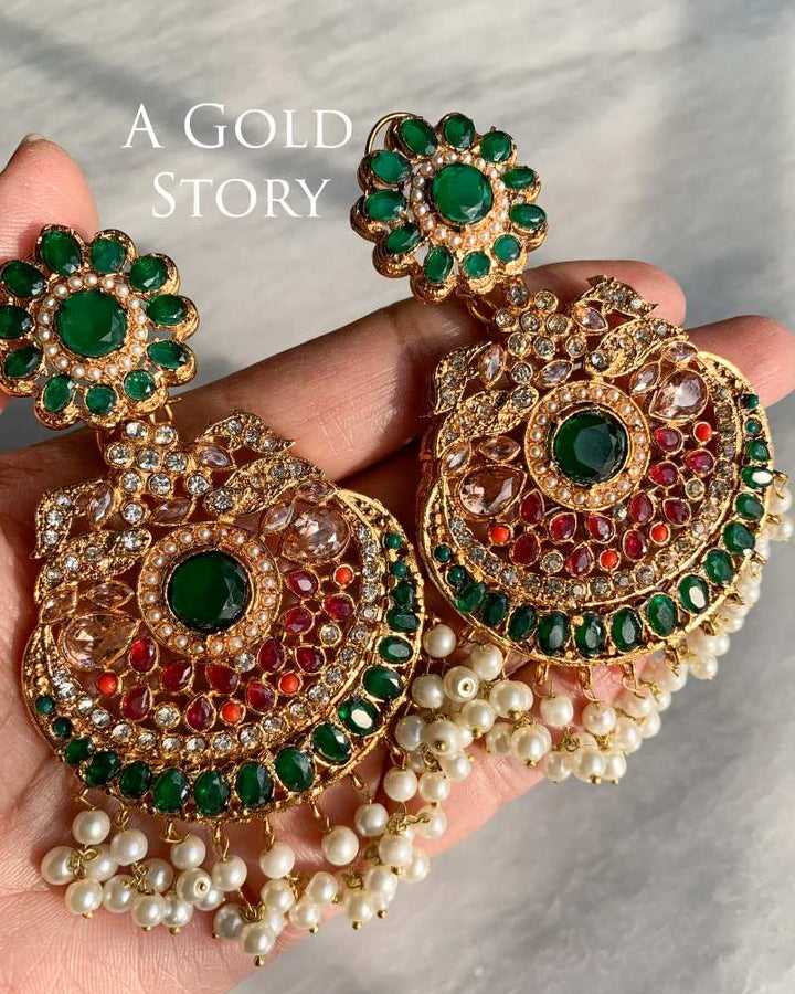 SHANZAY EARRINGS GREEN
