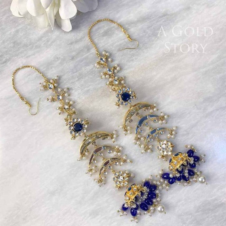 FALAK KUNDAN EARRINGS BLUE