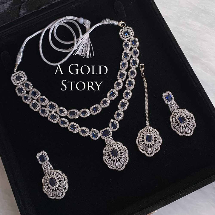 ORZAH NECKLACE SET SAPPHIRE BLUE