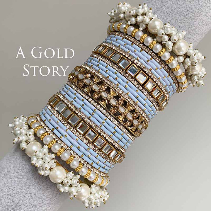HADIYA BRIDAL BANGLES SET POWDER BLUE