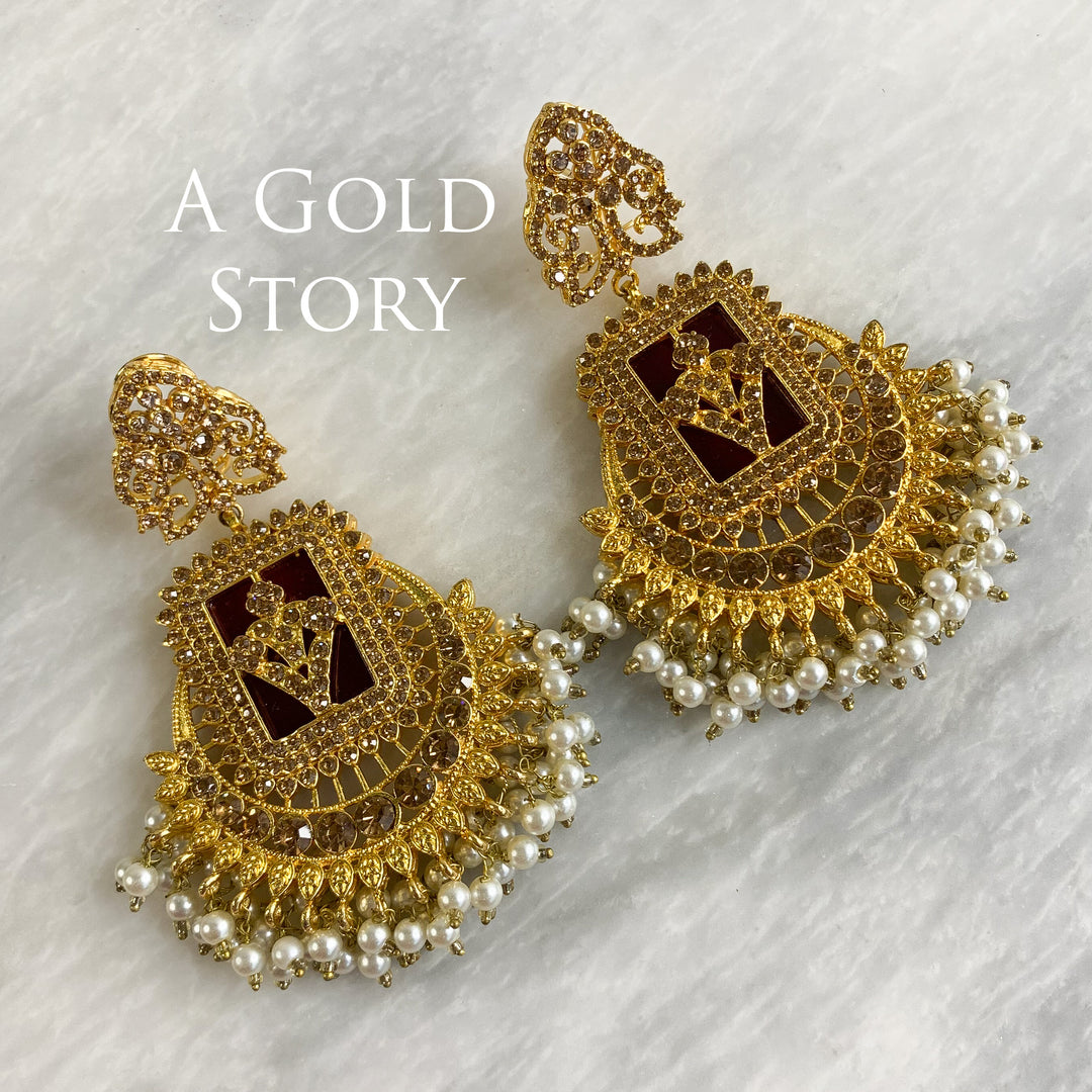 FRIDA EARRINGS AND TIKKA CHAMPAGNE