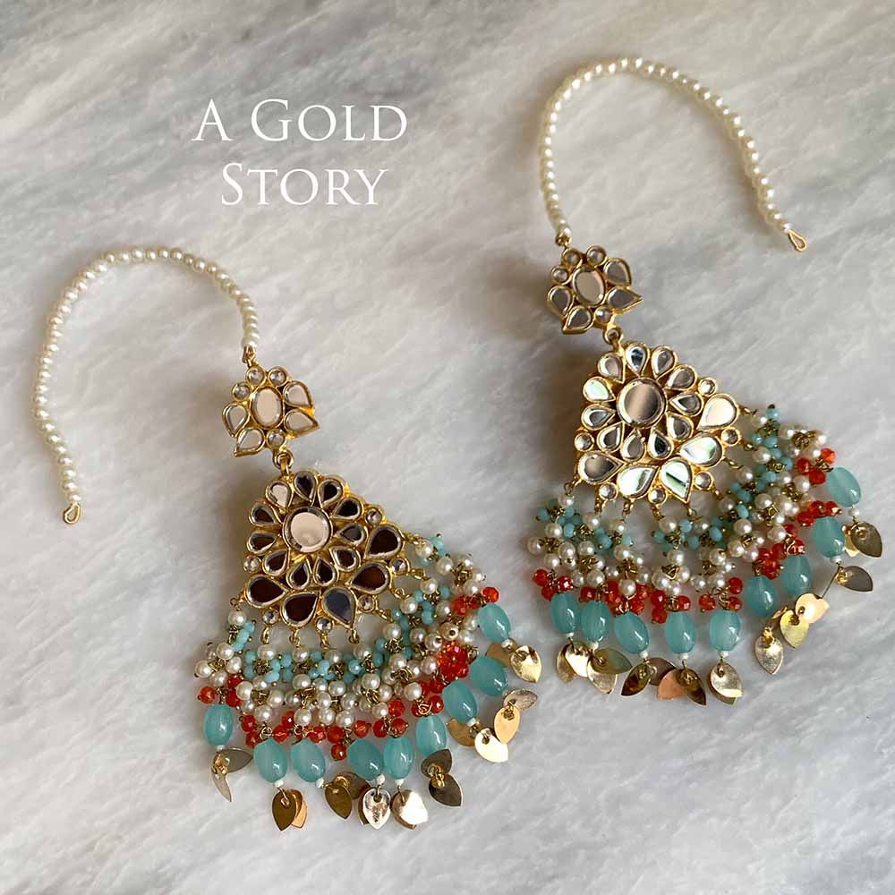 GAUHAR KUNDAN BRIDAL SET MINT GREEN