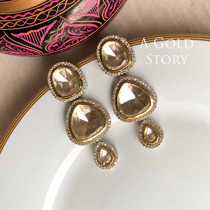 TESIA UNCUT POLKI EARRINGS