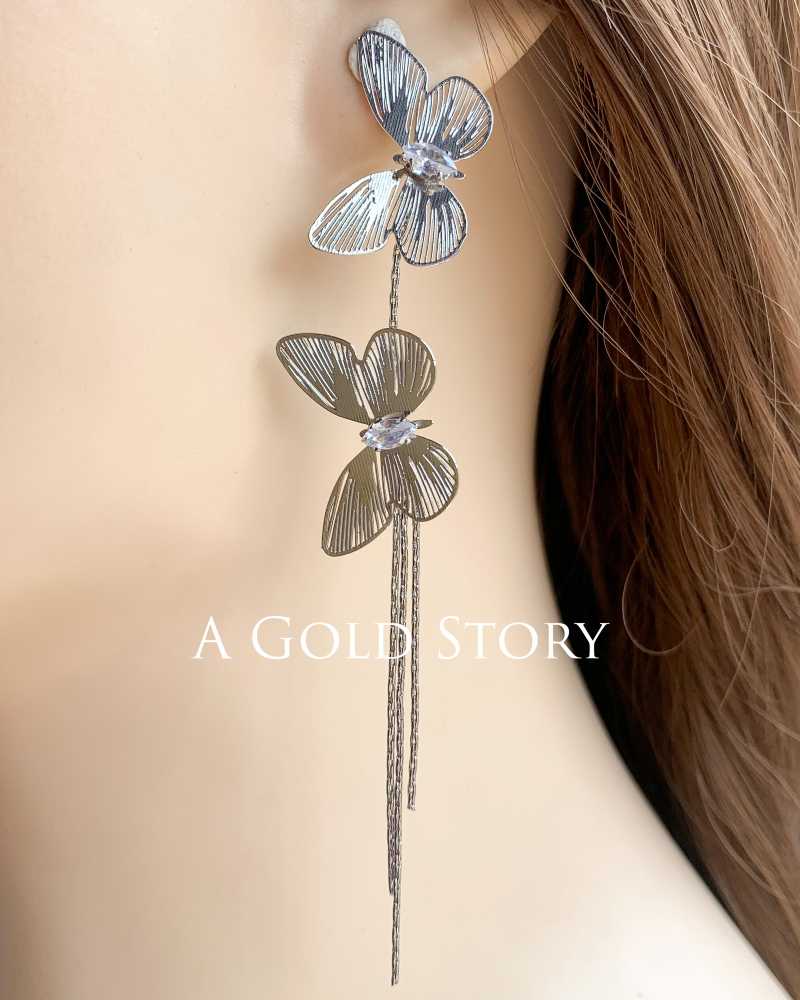 EMMA BUTTERFLY EARRINGS SILVER
