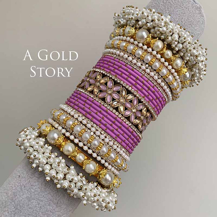 NAWAL BRIDAL BANGLES SET LILAC