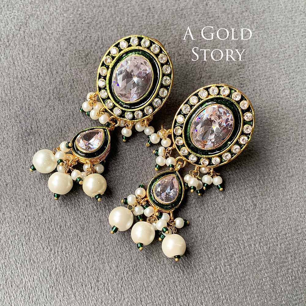 ANGNA BRIDAL SET EMERALD GREEN