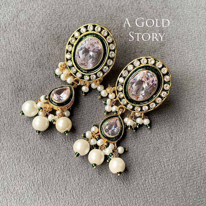 ANGNA BRIDAL SET EMERALD GREEN