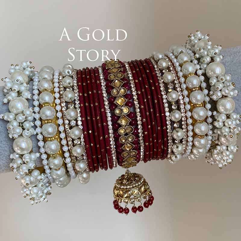 AFAANAA BRIDAL BANGLES SET MAROON