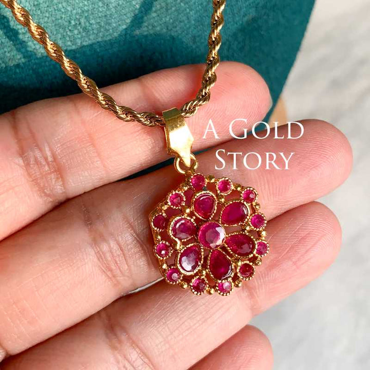 AABASAH PENDANT SET RUBY