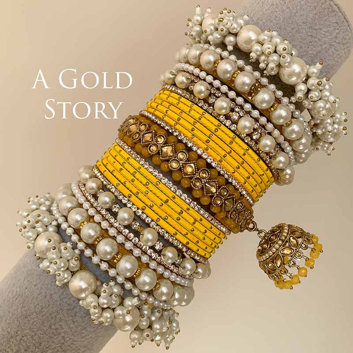 AFAANAA BRIDAL BANGLES SET YELLOW