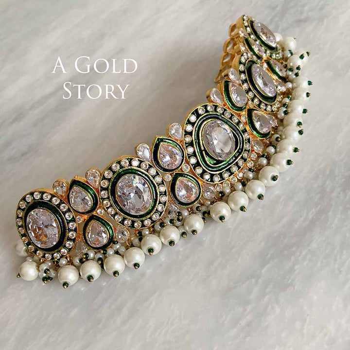 ANGNA BRIDAL SET EMERALD GREEN