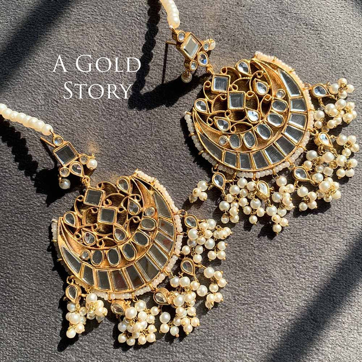 DILNASHEEN KUNDAN EARRINGS AND TIKKA