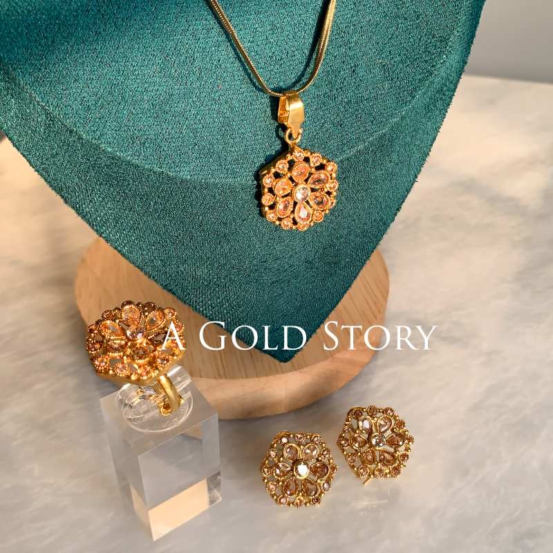 AABASAH PENDANT SET CHAMPAGNE