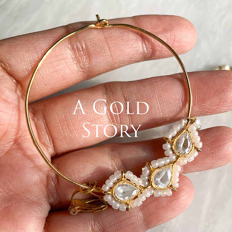 INAYA KUNDAN ZIRCON NOSERING PEARL