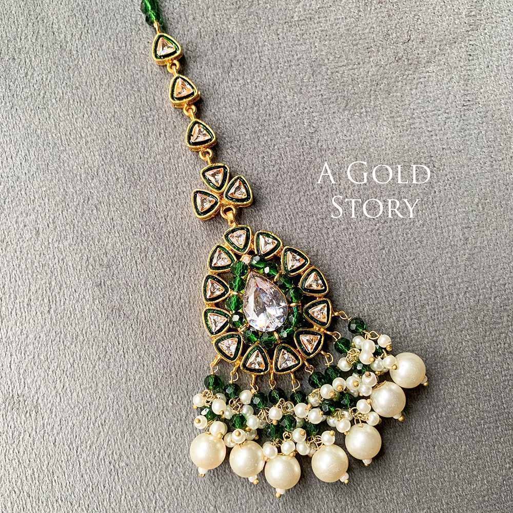 ANGNA BRIDAL SET EMERALD GREEN