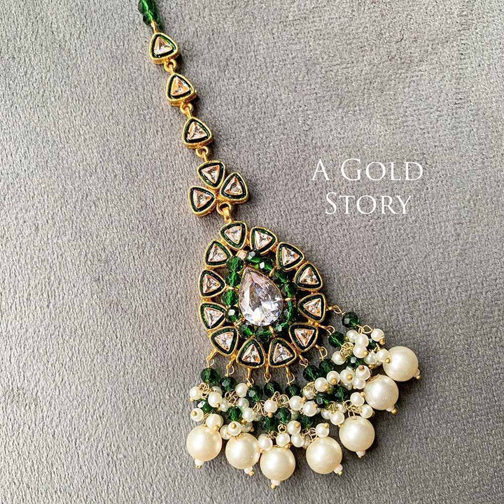ANGNA BRIDAL SET EMERALD GREEN
