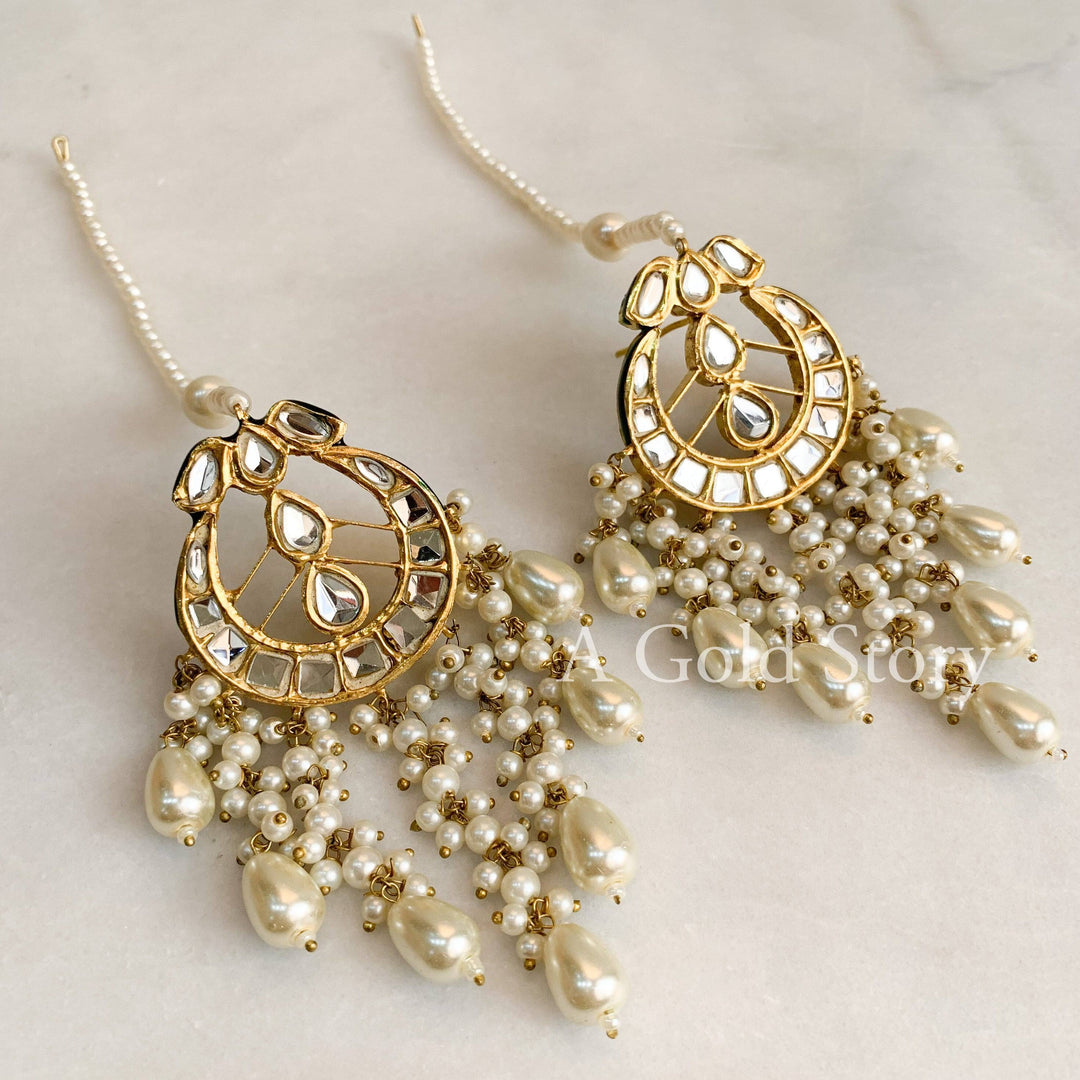 MAHIMA KUDAN EARRINGS PEARL - A GOLD STORY