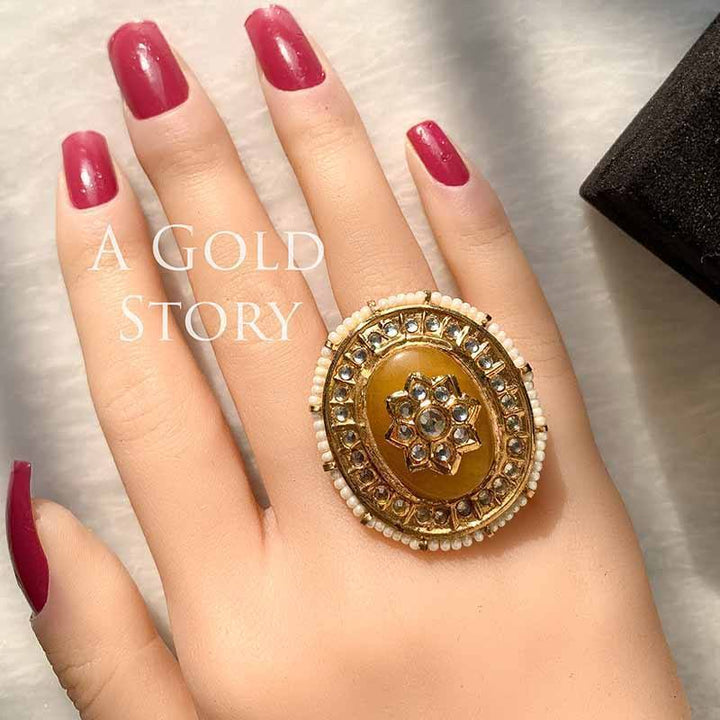 KARISA KUNDAN RING YELLOW