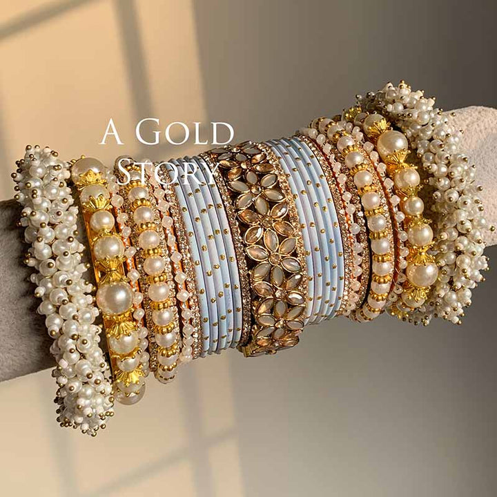 NAWAL BRIDAL BANGLES SET POWDER BLUE