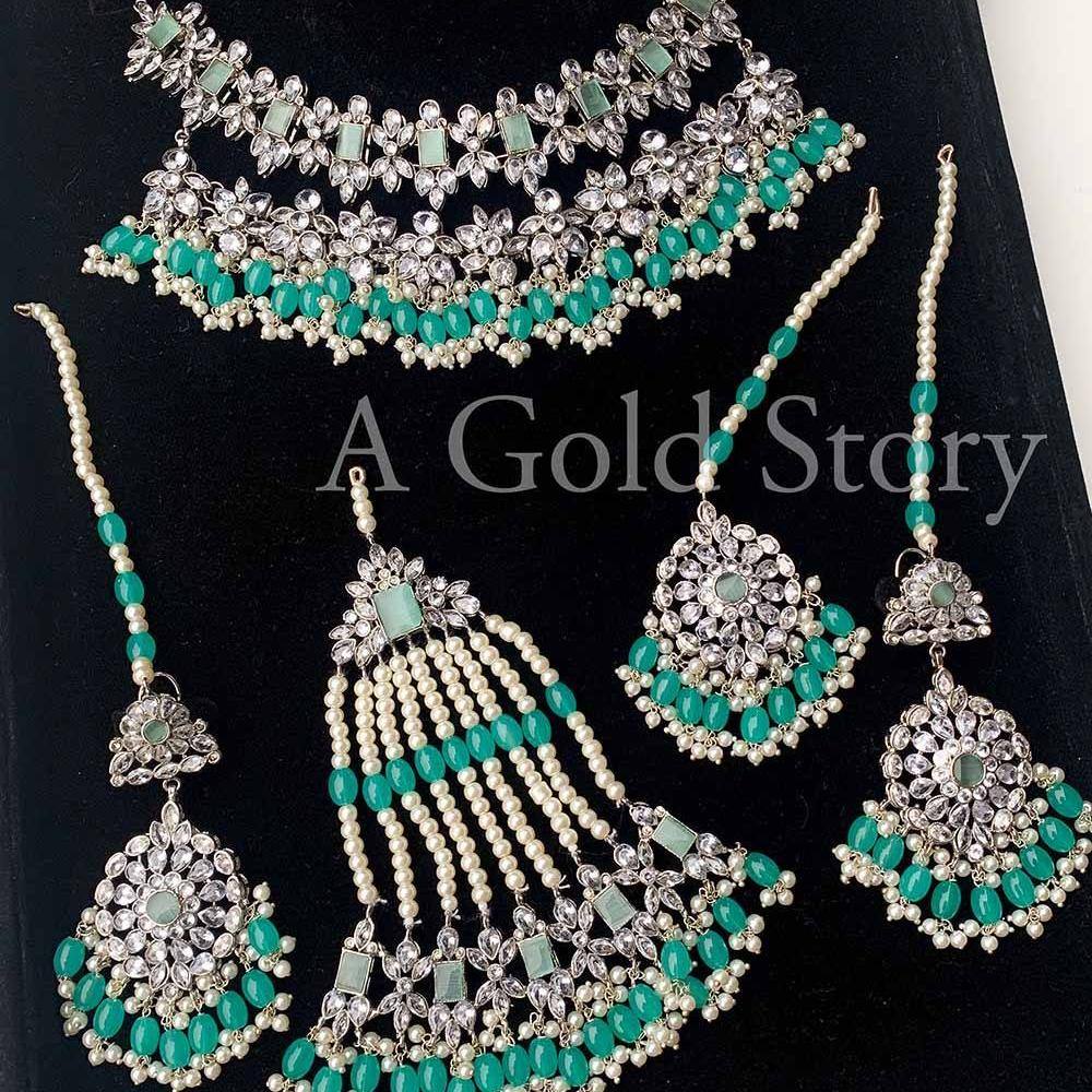 PALKI SET MINT/ SEA GREEN - A GOLD STORY