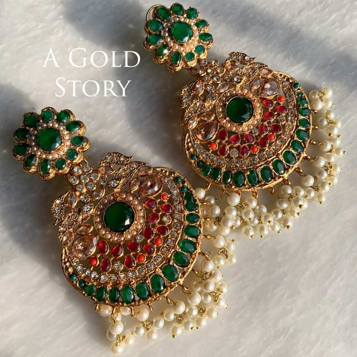 SHANZAY EARRINGS GREEN