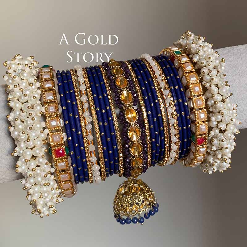 ANABIA BRIDAL BANGLES SET BLUE