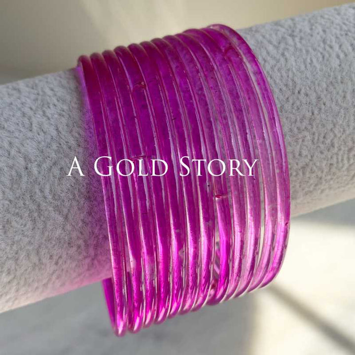 JELLY GLASS BANGLES HOT PINK