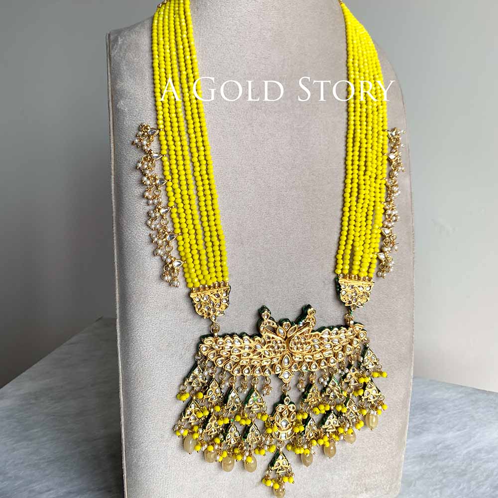 BARJAA KUNDAN MAALA SET YELLOW