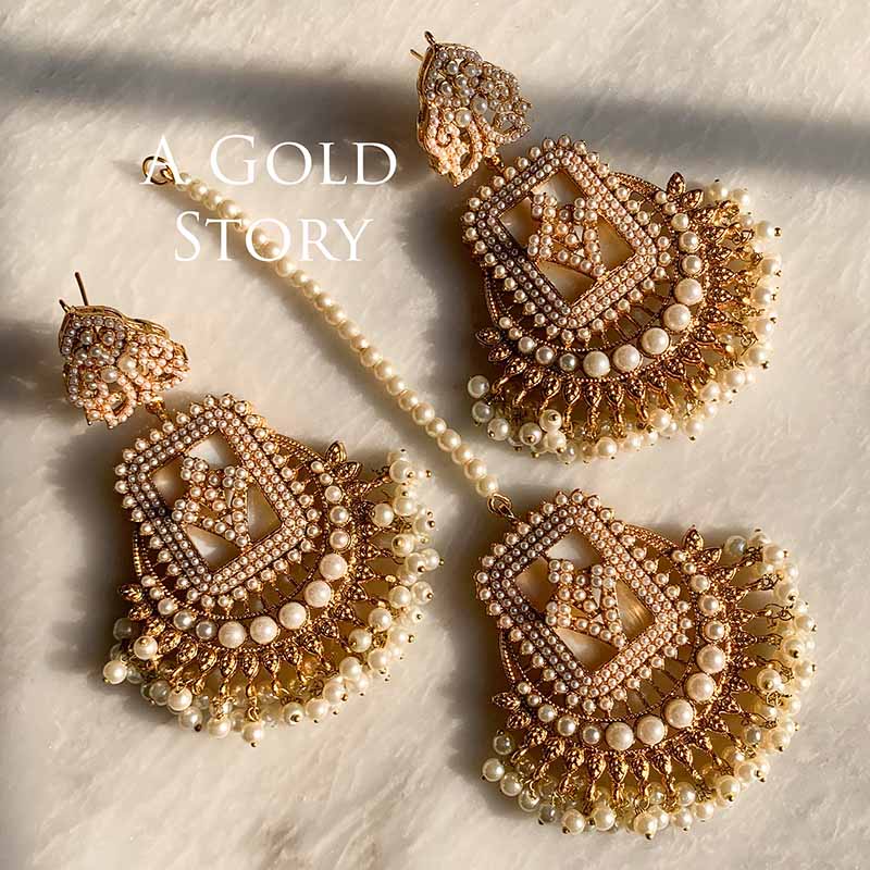 FRIDA EARRINGS PEARL GOLDEN